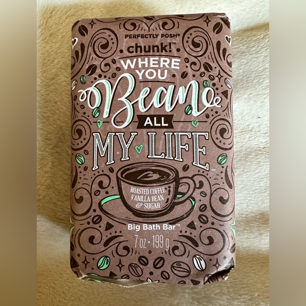 Where You Bean All My Life Chunk! Big Bath Bar BNWT Perfectly Posh